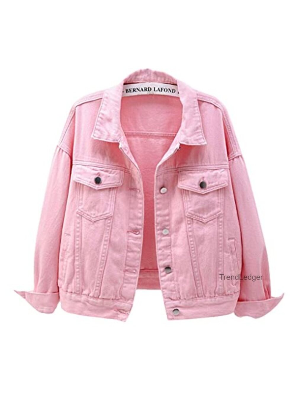 Women's Denim Jacket Button Up Long Sleeve Loose Trucker Coat